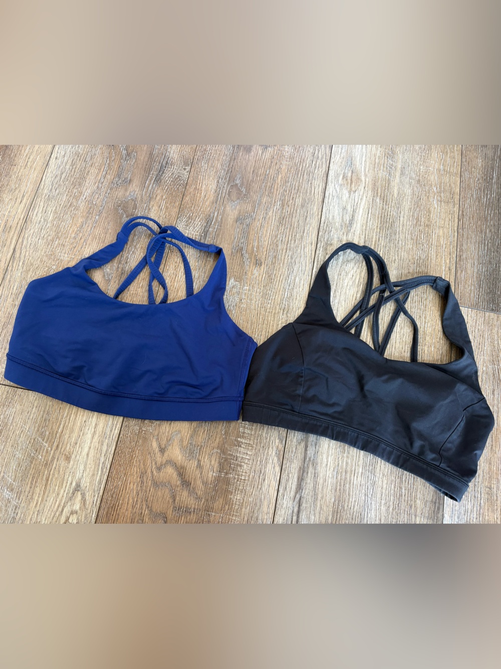 Lululemon Women’s Strappy Sports bras size 8  - Blue and Black